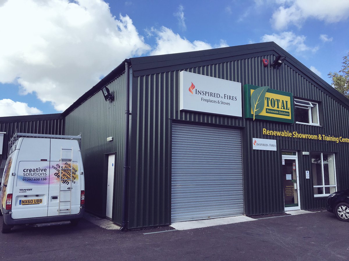 creativesoluk's tweet photo. #signage installation for @TotRenewableSol #InspiredByFires showroom today #printing #Somerset https://t.co/xFMQFLMBVk