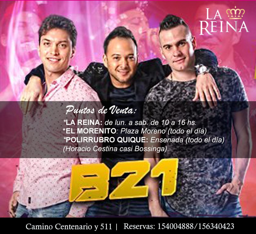 👉Sábado 8 de Octubre #Banda21 en La Reina! No te quedes sin tu entrada!!!
