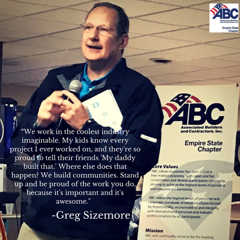 ABCEmpireState's tweet photo. Chk out our #MondayMotivation from our very own Greg Sizemore @ABCNational #SizemoreGetsItSaid #SafetyFirst #WeBuiltThat #ConstructionPride https://t.co/tNOm1Jy31P