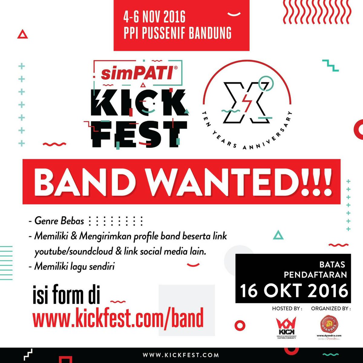 submit ~~ submit ~~ submit sampe 16 Okt 2016 #BandWanted #simPATIKickfestXBandung