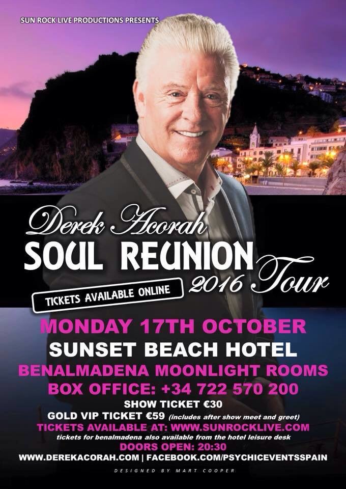 The Talented #Psychic @derek_acorah will be Live in #Benalmadena at #SunsetBeachHotel #17thOctober #Events #Spain