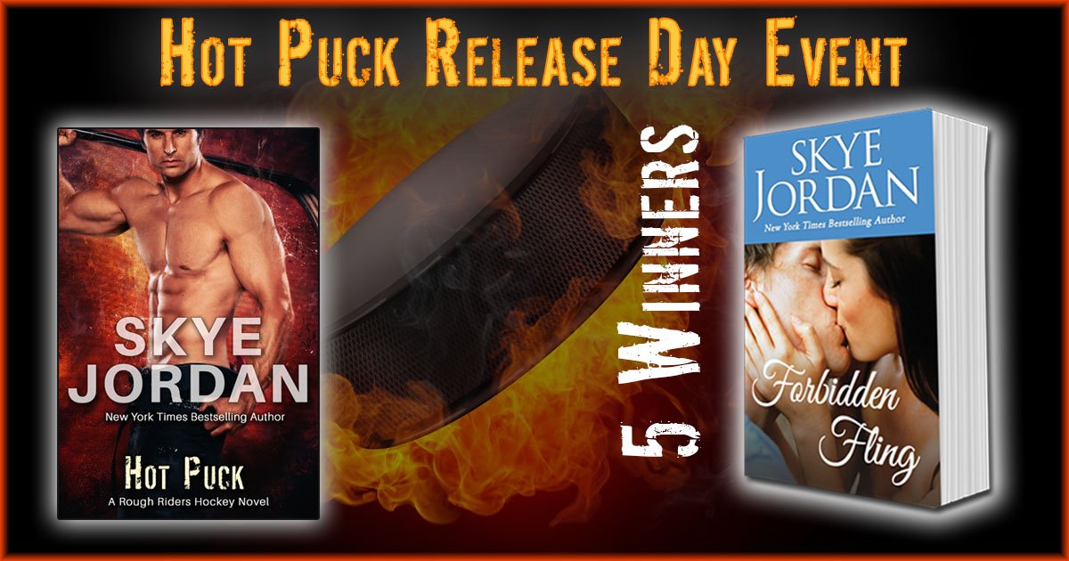 joanswan's tweet photo. ** SKYE GIVEAWAY #5 -- 5 WINNERS -- PRINT OR DIGITAL COPIES OF FORBIDDEN FLING + EXCERPT from HOT PUCK ** https://t.co/5xQs51m5xU https://t.co/VDNQtkPxGr