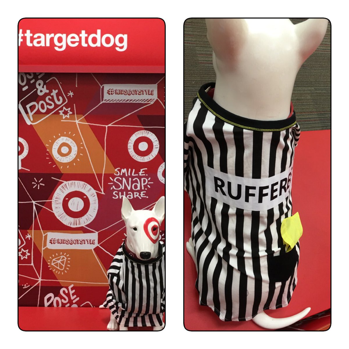 At 1371 Spot is ruffereeing the costumes today!!! <a href="/AlliePrice105/">Allie</a>