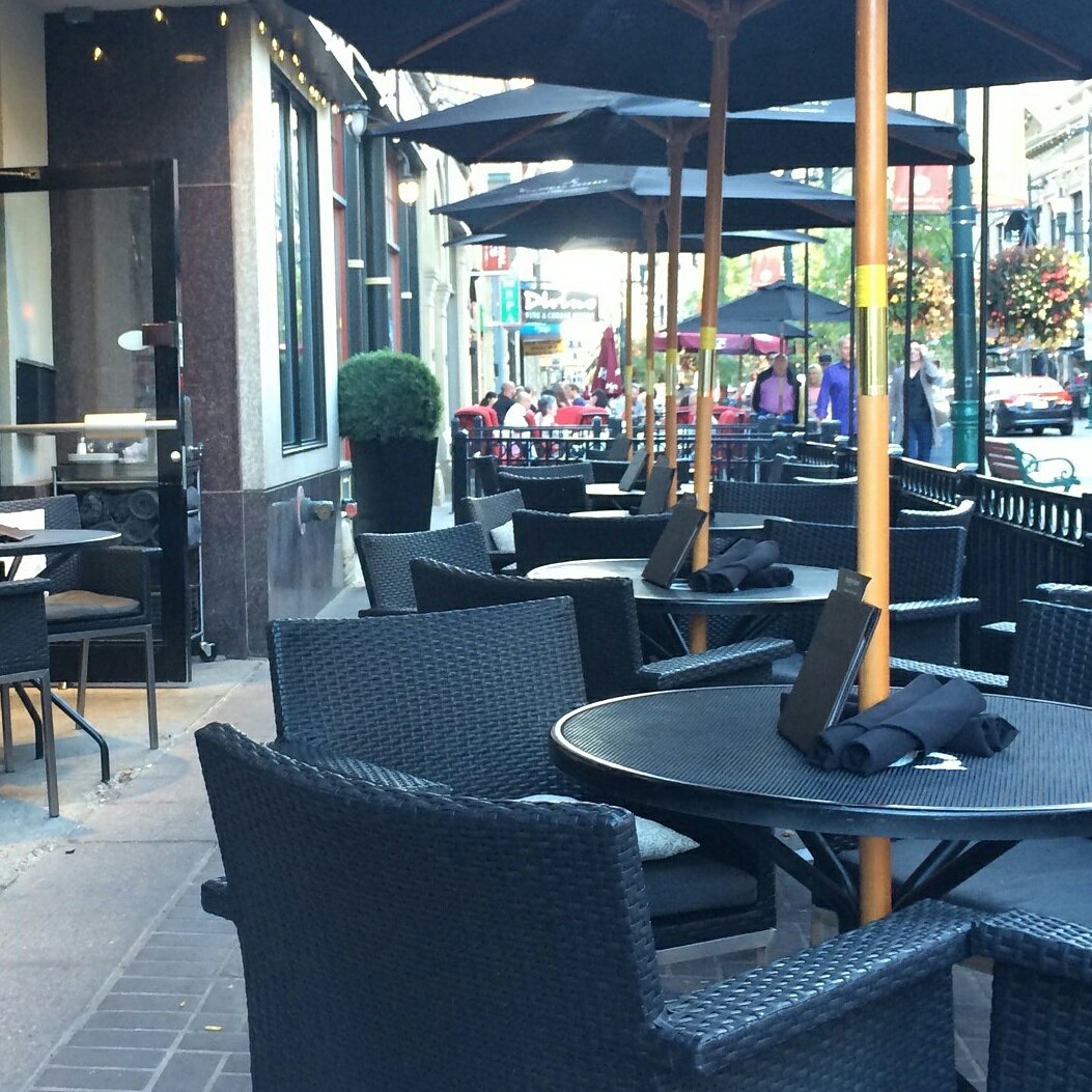 Featuring $5 local beers @VillageBrewery &amp; @49thParallelGrp for Happy Hour from 2-6!