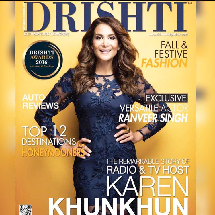 Honoured to be on the cover of the October/Fall issue of Drishti Magazine. Thanks to <a href="/ZaraDurrani/">Zara Durrani</a> 📷: <a href="/ShimonPhoto/">Shimon</a>