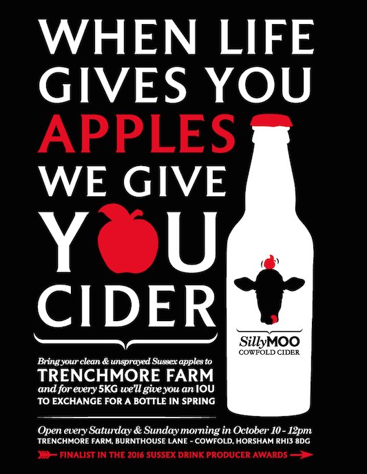 TrenchmoreFarm's tweet photo. #Applecide 1200 kilos of apples saved from slow end on compost heap last w/e. #AutumnTidyUp We'll be open every Sat & Sun in Oct 10-12pm https://t.co/AUp5Ljy5eQ