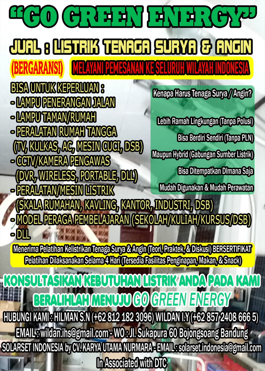TSuryaMurah's tweet image. Jual Tenaga Surya, Jual Listrik Tenaga Surya, Jual Solar Cell, Jual Panel Surya, Pelatihan Listrik Tenaga Surya, #GoGreenEnergy