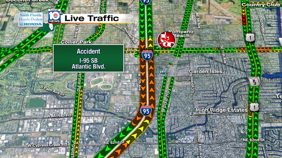 CRASH: I-95 SB & Atlantic Blvd. Expect delays. #TRAFFIC https://t.co/7q99nYJju1