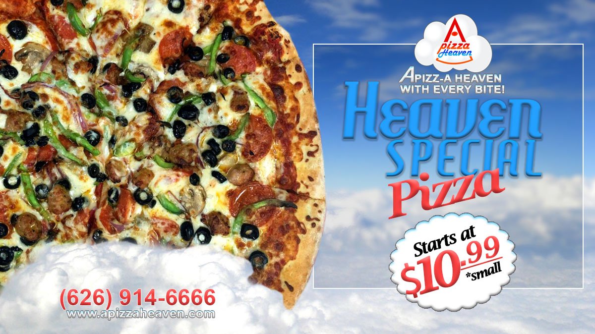 APizzaHeaven's tweet photo. Introducing, The Heaven Special! Start your week with a taste of Pizz-a Heaven! order now https://t.co/P8X7ulwMWo #glendora #route66 https://t.co/AnXPNUjtxq