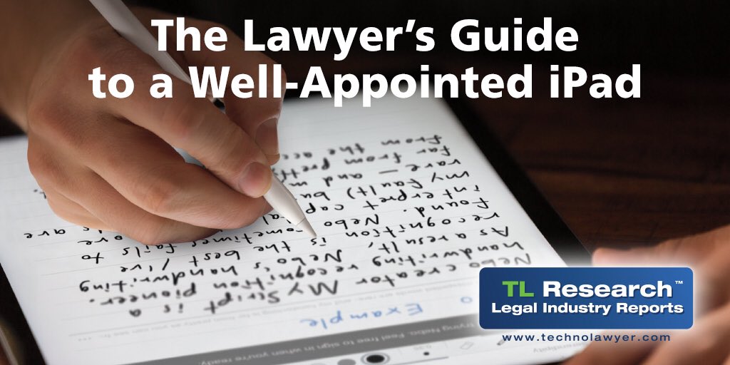 tlresearch's tweet image. The Lawyer's Guide to a Well-Appointed iPad (Third Edition)

Download your free PDF copy of this ebook now.
technolawyer.com/r.asp?L44554&amp;amp;Me