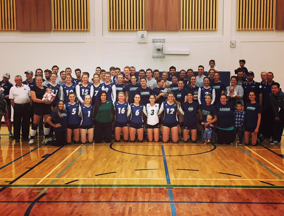 Lakersmvball's tweet photo. Another successful @NipissingAlumni matches! #LakerPride #Blueandgreenwillalwaysbeseen @nulakers @NipissingU @SportNorthBay https://t.co/Px2vkKJEfr
