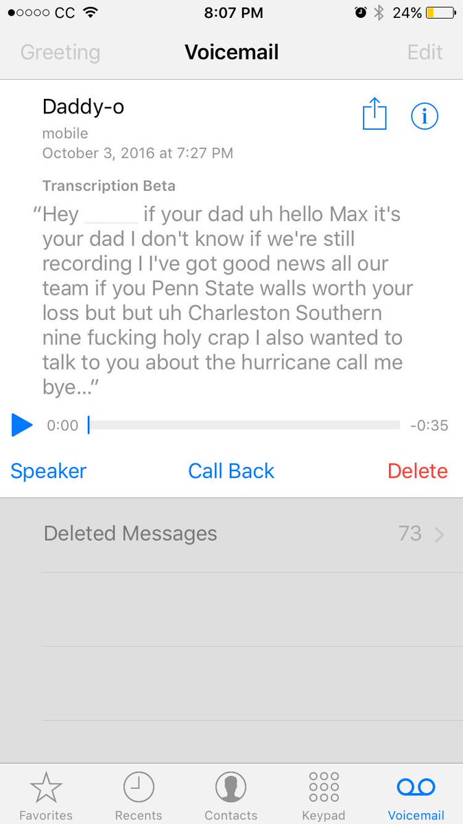 mmmgggllennn's tweet photo. New transcription beta from Apple got my dad sounding even more fucked up than he normally does #weed #acid #yearsofuse https://t.co/5OUSPeKFty