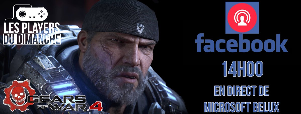 LesPdudimanche's tweet photo. Dans 1 heure, suivez-nous en live Facebook pour #GOW4 en direct des bureaux de #MicrosoftBelux ! @GearsofWar
https://t.co/aKz7mWt2gO https://t.co/Kr3O0jJcSY