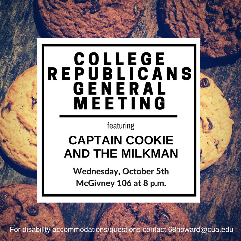 Our next general meeting is Wednesday night in McGivney 106 at 8 o'clock! Bring $$, Captain Cookie and the Milkman will be joining us! 🇺🇸🐘🍪🍨