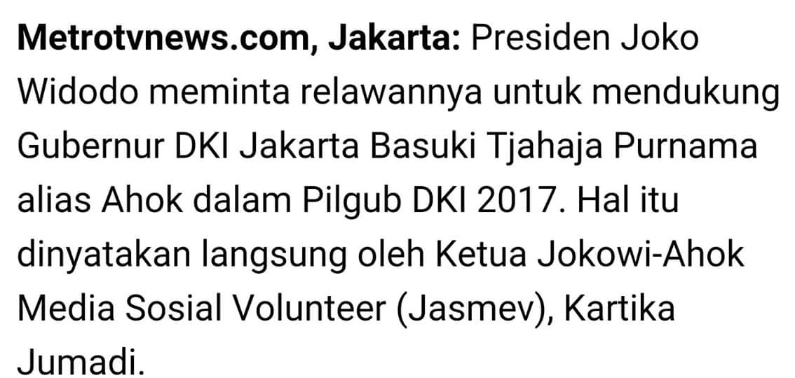 voaislam's tweet photo. Ahok potensial kalah.. eh Presiden Joko malah dukung?? Umat Islam anti munafik pasti setuju #AhokpotensialKalah https://t.co/AVP40wwBgS