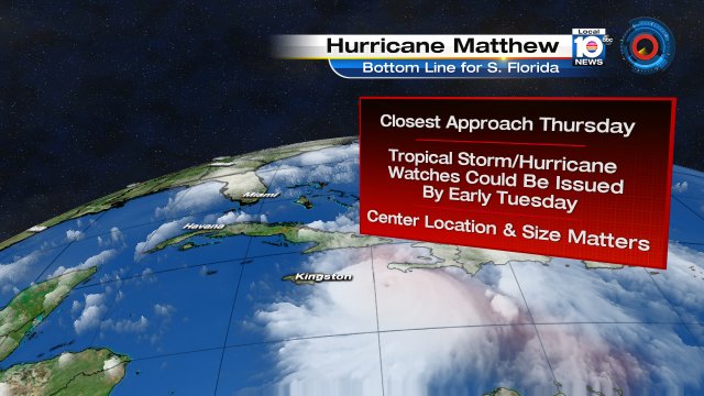 Hurricane Matthew's closest approach to South Florida is expected on Thursday. https://t.co/bOL4gOw7ED