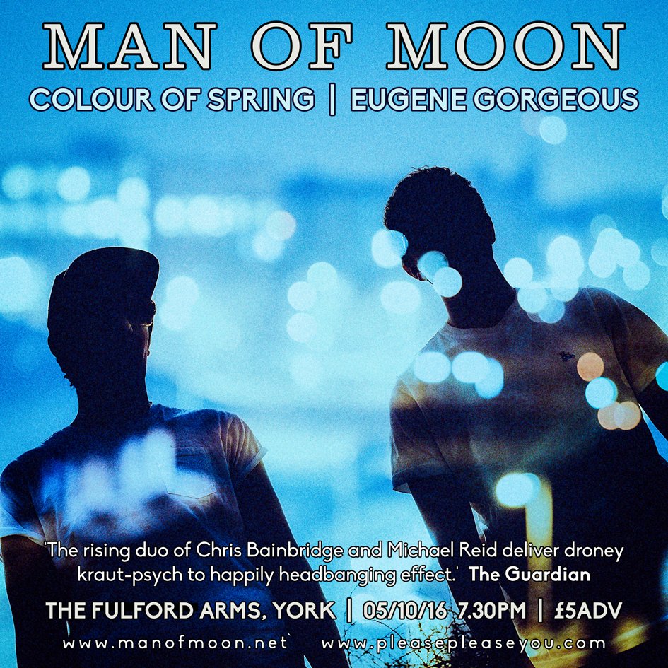 Woo!
York tomoz!
'The rising duo...deliver droney kraut-psych to happily headbanging effect.'
The Guardian
More >> pleasepleaseyou.com