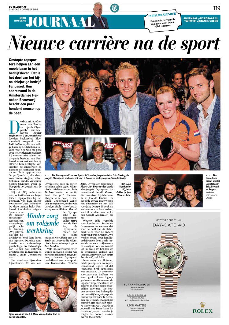 Nieuwe #carrière na de #sport
bit.ly/2dDuT8Q | <a href="/telegraaf/">De Telegraaf</a> <a href="/stanhuygens/">Stan Huygens Journaal</a>