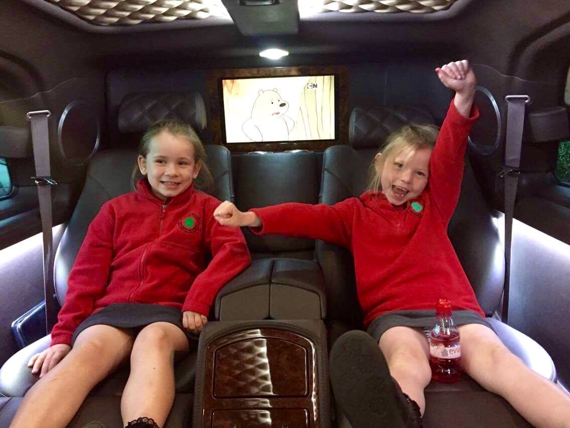 Jess has been so brave with her epilepsy so her and sister Amy are going to school in a Cool Ride thanks to <a href="/ViageoChauffeur/">ViageoChauffeuring</a> this morning!