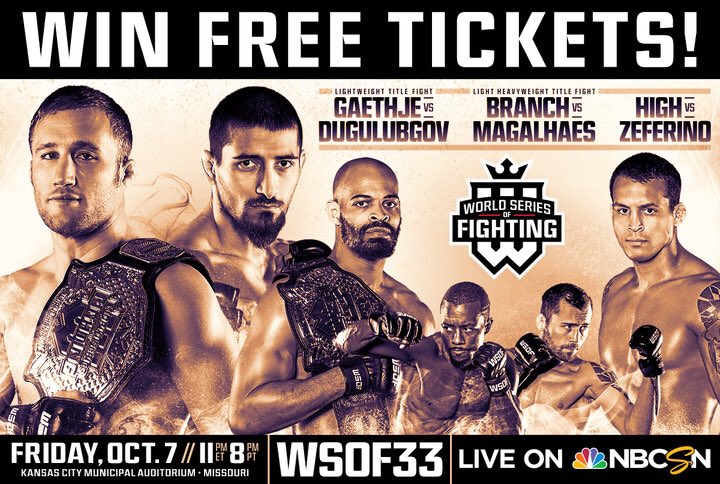 I've got 20 pairs of tickets to the stacked #WSOF33 in #KansasCity this Friday to the 1st people to enter here! bit.ly/WinWSOF33