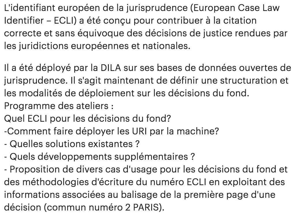 DILA_officiel's tweet image. #opencaselaw: Atelier 2 aujourd'hui : Les normes. Quel #ECLI pour les décisions du fond ? meetup.com/fr-FR/Legal-In…