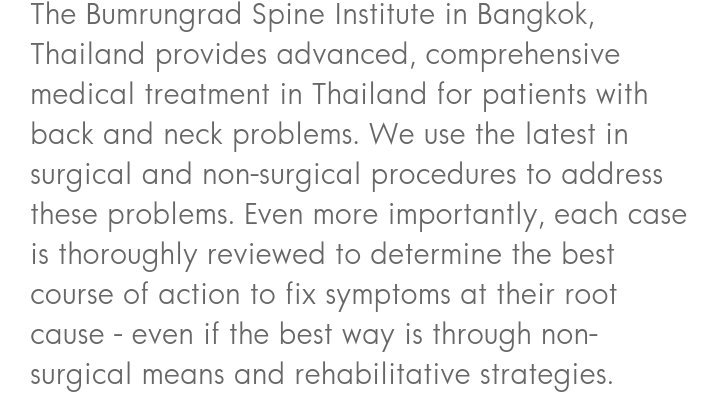 YNHealth's tweet photo. The Spine Center. https://t.co/FYbeNyblZN #wellnesscenter #medicaltreatment #Spine #spineinjury #spinetherapy #Bumrungrad https://t.co/EzvncoeJDq