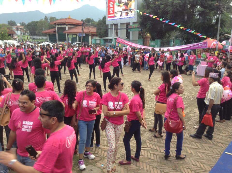 NepalBCF's tweet photo. 1st Oct, 'The Pink Ribbon Walk 2016 in Nepal'. More programs to come for creating awareness about Breast Cancer In Nepal. https://t.co/dPafnmXqzf