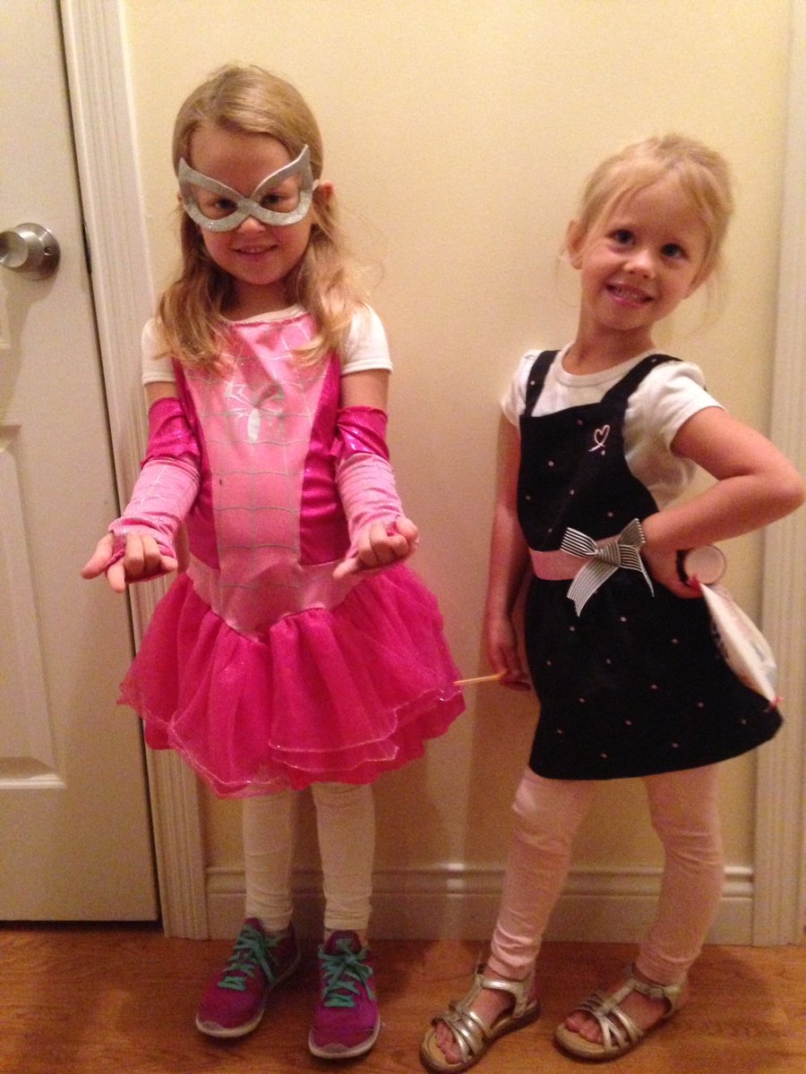 MrsKing2nd's tweet photo. Spider Girl and Grace are ready for #TCEcardinals super hero/character day! Are you ready? #spiritdayfun #offtosavetheworld https://t.co/SltMZmg7TV