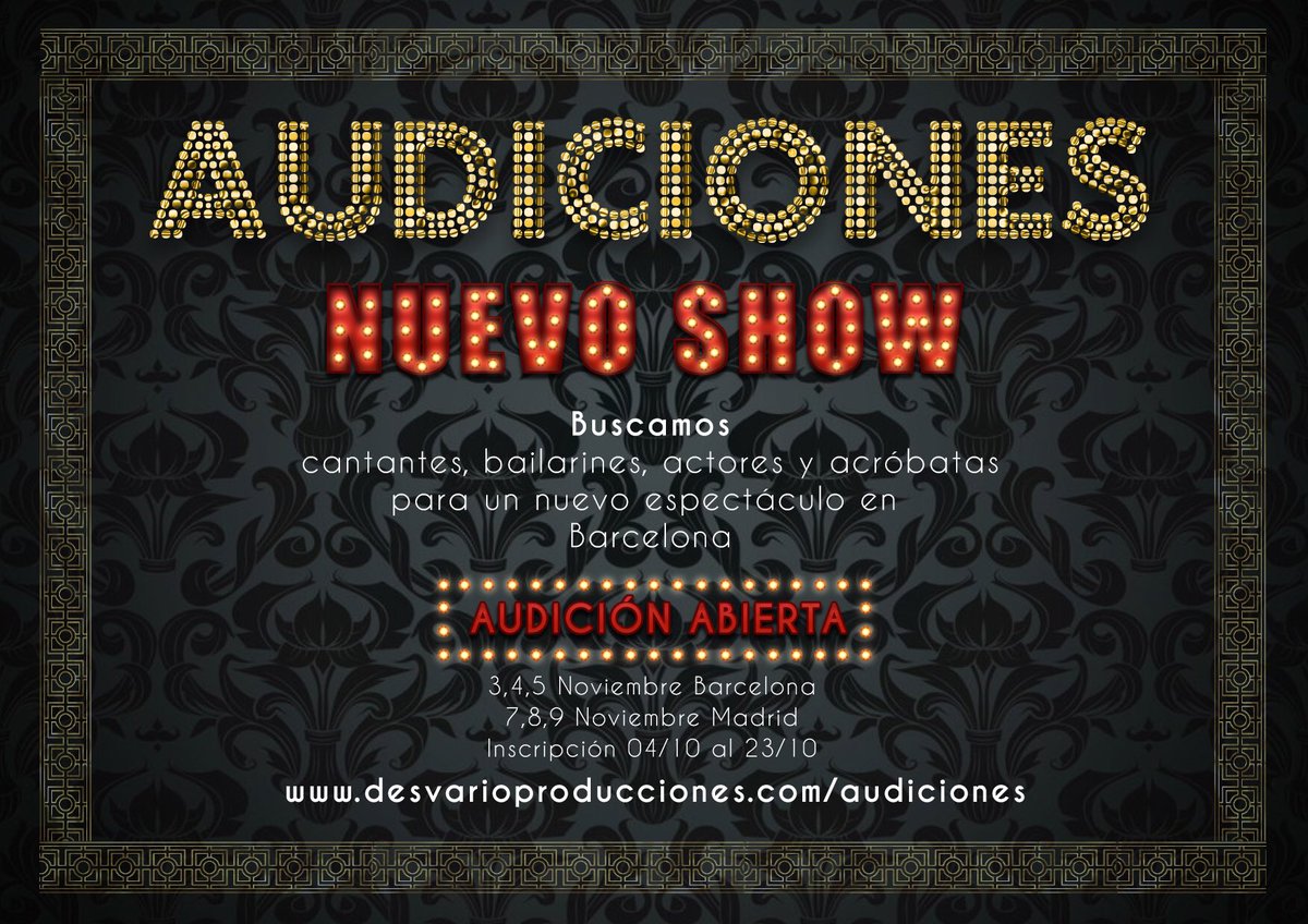 AUDICIONES para nuevo Show!!
