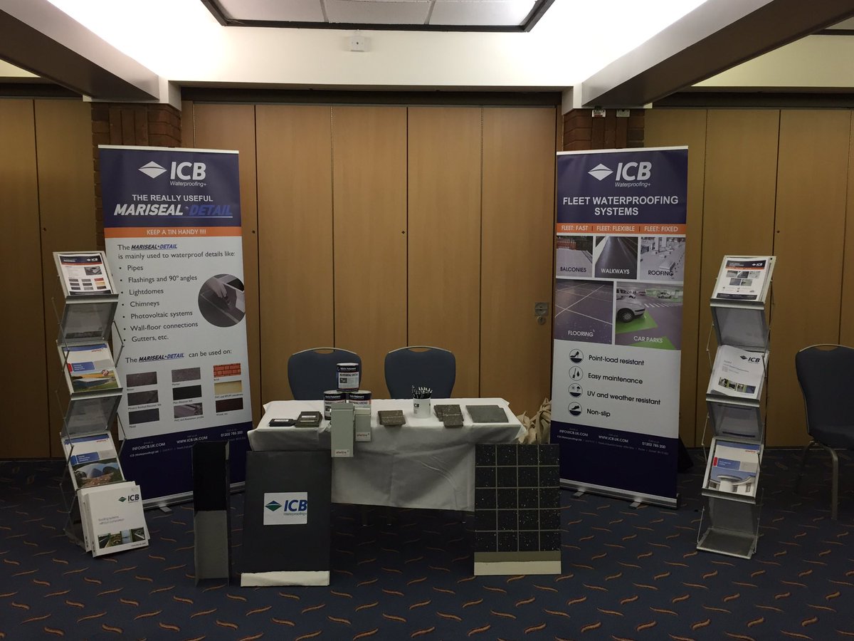 ICBMikeWilliams's tweet photo. @icb_uk are exhibiting at the #BIC in Bournemouth today at the #LandlordShow #ICBWaterproofing #FleetPMMA #MarisealDetail https://t.co/Arx7yH1N7v