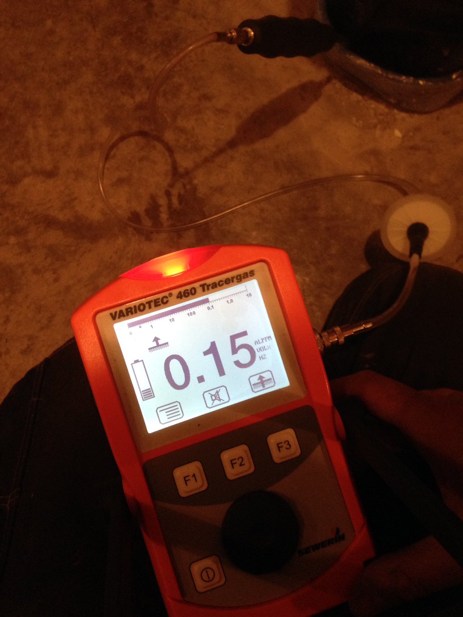 Successful #leakdetect, plastic fitting buried in screed. I found the needle in hey stack!