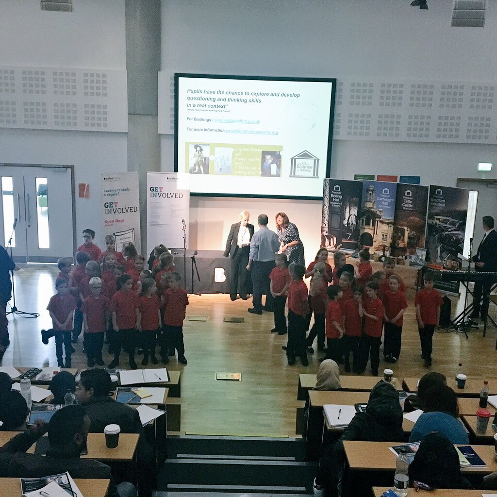 BradfordCollege's tweet image. The lovely children from Foxhill primary school choir getting ready to perform for us! #CreateEd