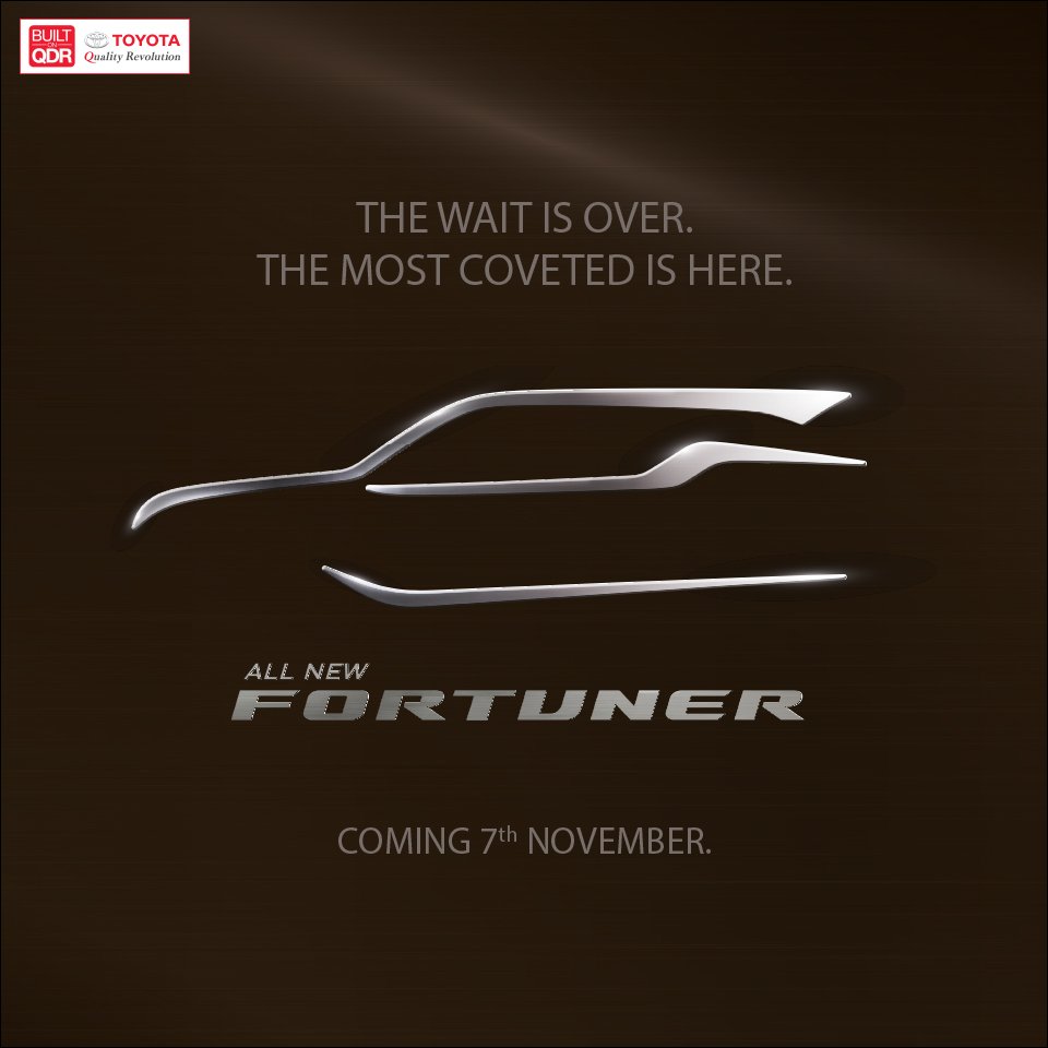 This November, brace yourselves for the most powerful SUV - The all new Toyota Fortuner.