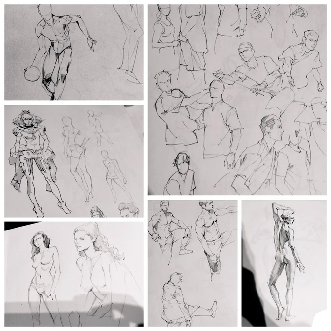 sketchbook studies. fotorというアプリでコラージュしてみました。 