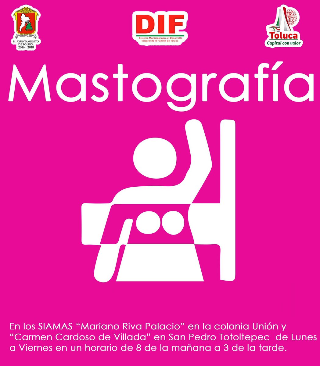evelyn_osornio_'s tweet photo. Recuerden que el #cáncerdemama se puede prevenir, el @DIFTOLUCA ofrece #mastografías en los #SIAMAS de la Col Unión y San Pedro Totoltepec. https://t.co/STbLDuOevW