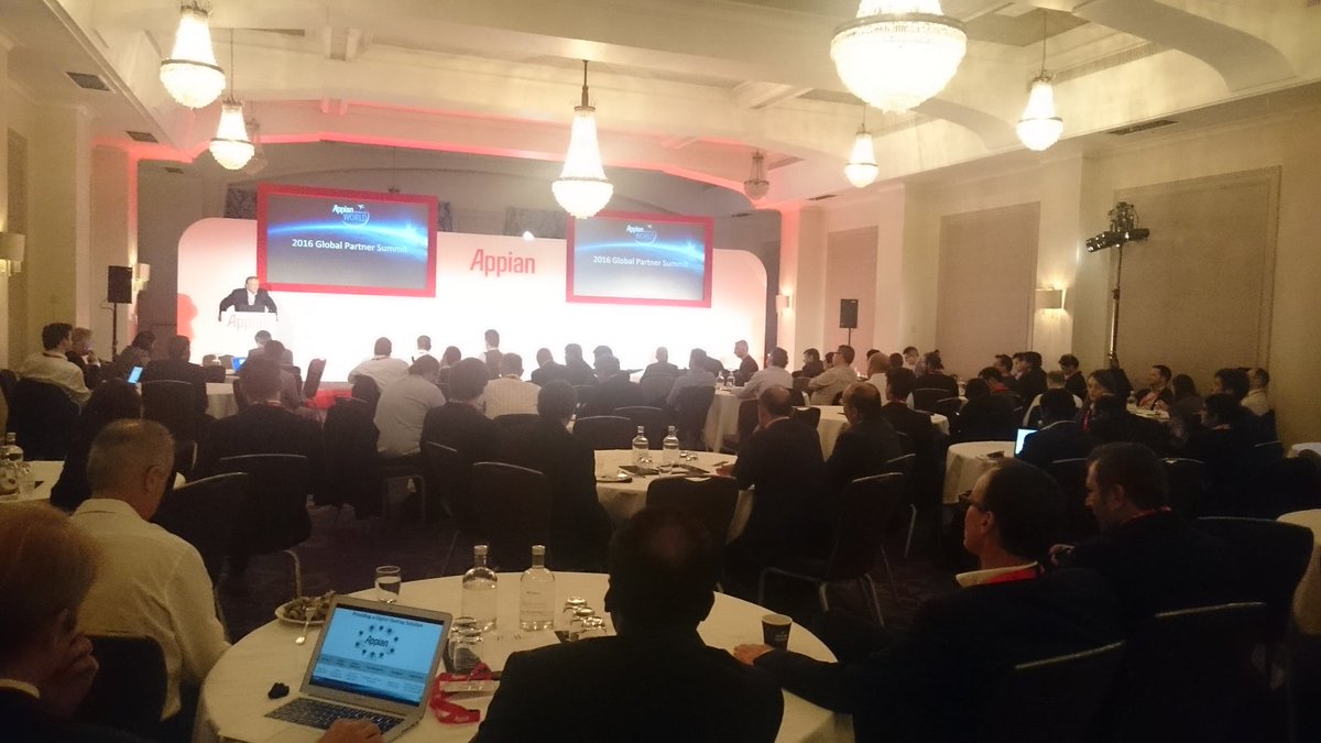 Appian's tweet image. Welcome to the annual Appian Global Partner Summit. Kicking off #AAtW16 in London with #Wipro, #PersistentSys &amp;amp; more
