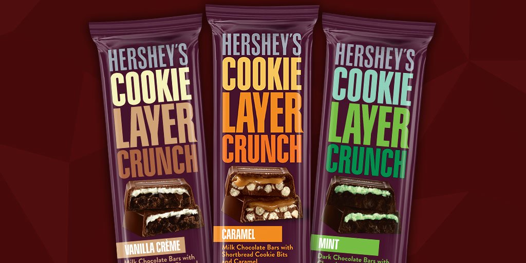 HersheyCompany's tweet photo. Introducing the newest product innovation from @Hersheys: Cookie Layer Crunch. Available beginning in Dec. https://t.co/4sFvFN0wOj