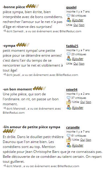 TheatreDaunou's tweet image. #avisspectateurs #lamourestsurlenet