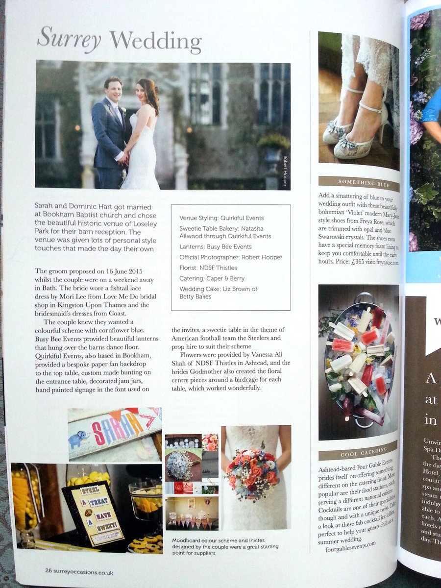 <a href="/QuirkifulEvents/">Quirkiful Events</a> #wedding #decor featured in this months <a href="/SurreyOccasions/">Surrey Occasions</a> magazine. <a href="/caperandberry/">Caper & Berry</a> <a href="/LoseleyPark/">Loseley Park</a> <a href="/Rob_Hooper/">Robert Hooper</a>