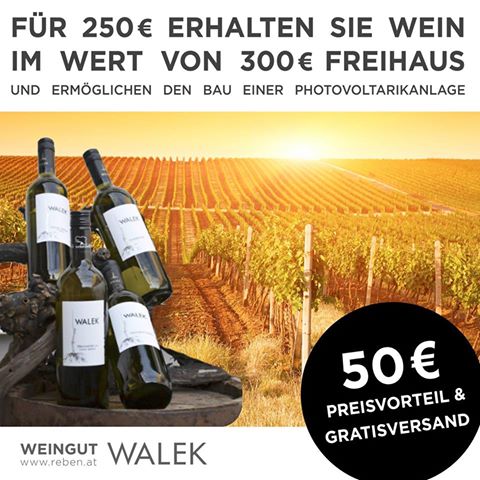 Noch 3 Tage! Sichern Sie sich Ihr #Weinpaket &amp; ermöglichen Sie den Bau einer #PVAnlage. Mehr Infos: <a href="/CollectiveNRG/">Collective Energy</a> collective-energy.at/walek/