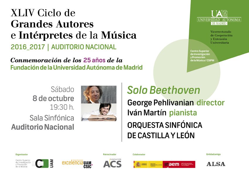 fuam_uam's tweet photo. ¡Llegó el gran día! En unas horas todos a disfrutar de @OSCyL_CCMD en el Auditorio Nacional. @CSIPM_UAM #FUAM25 https://t.co/FHJ49QjkcF