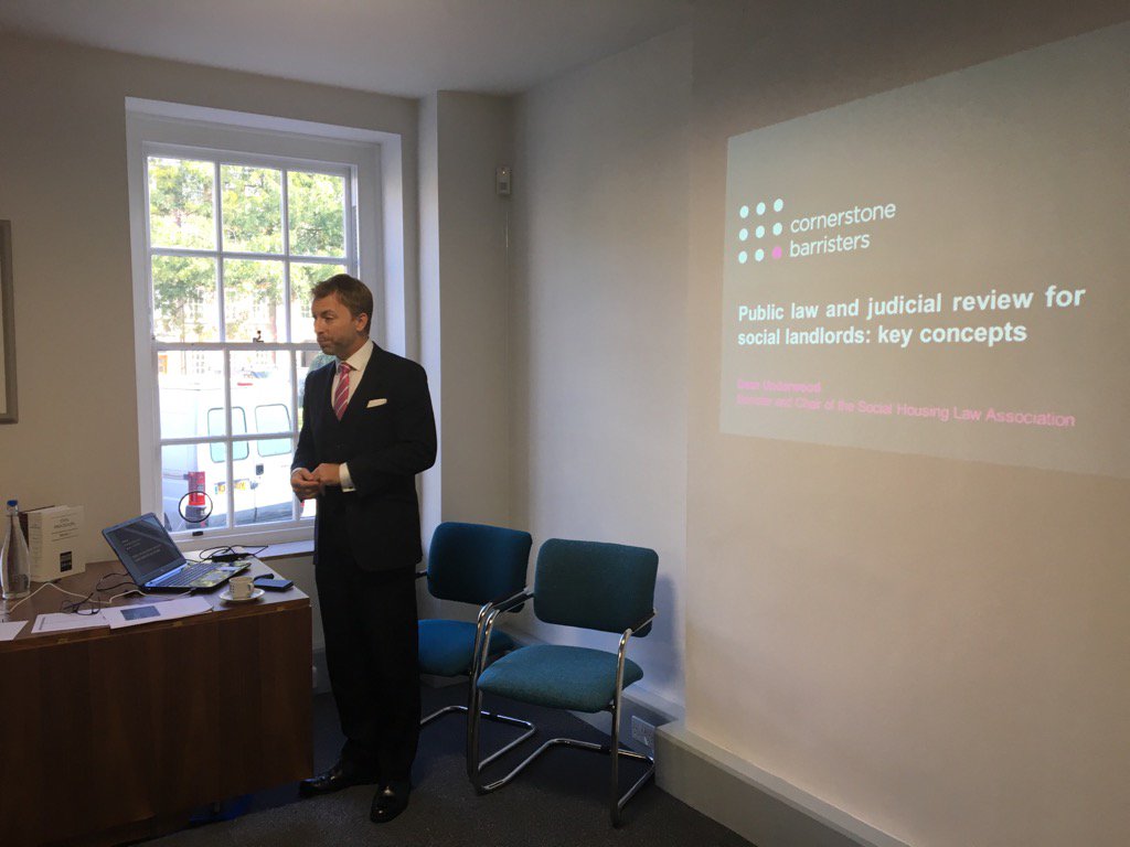 <a href="/DeanUnderwood01/">Dean Underwood</a> begins session on judicial review <a href="/cornerstonebarr/">Cornerstone Barristers</a> Housing Conference 2016 #CSHousing2016