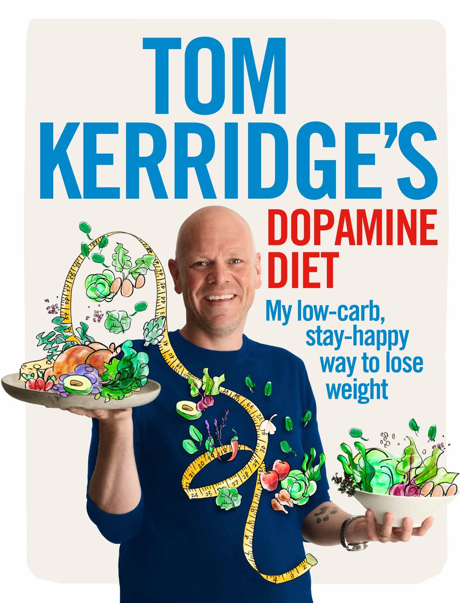 ChefTomKerridge's tweet photo. Here’s the cover for my new low carb,high flavour,stay happy diet book, Tom Kerridge’s #DopamineDiet, out Jan 2017! https://t.co/6y87BDTIDp