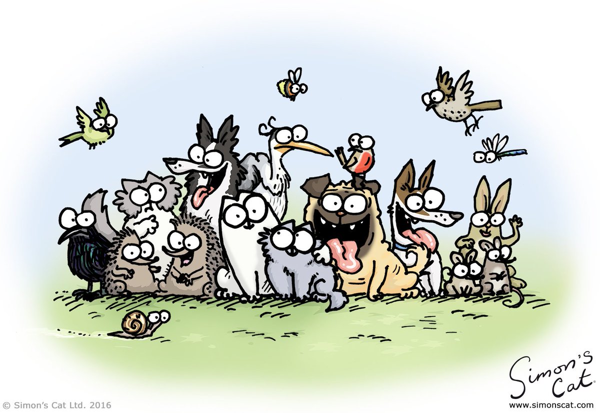 It’s World Animal Day and Simon’s Cat’s friends came to say hi! 
What's your favourite animal? #WorldAnimalDay