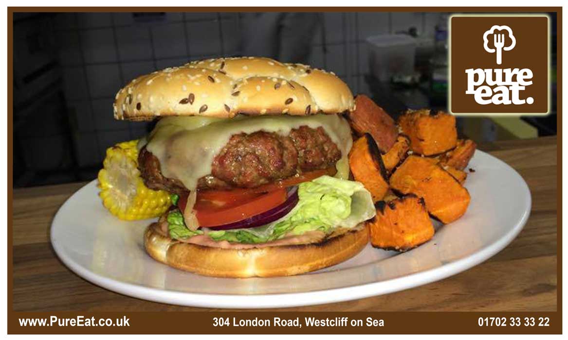 pureeat's tweet photo. Indulge yourself in a burger meal, and why not add organic cheese! #PureEat https://t.co/E16sJa5PjW