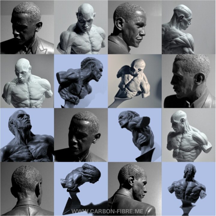 A few of our #Sculptures... #Apollo #VALMAR &amp; #Renegade #Obama #busts #art #resin #casting CARBON-FIBRE.ME