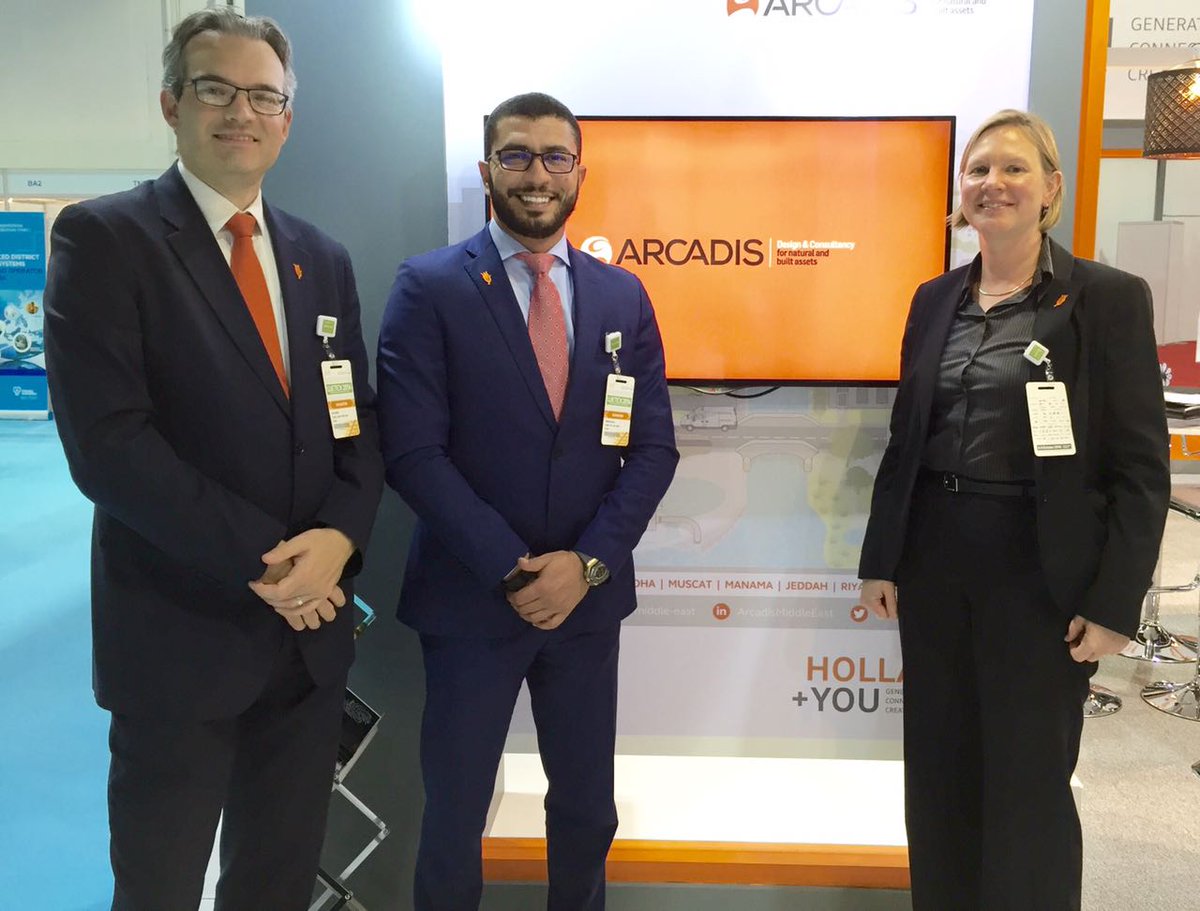 ArcadisinME's tweet photo. @gileskkbooth, @Sameeerdaoud  and Titia Demes, representing #ArcadisinME at the 2016 @WetexDubai. https://t.co/CfrkzY2bfP