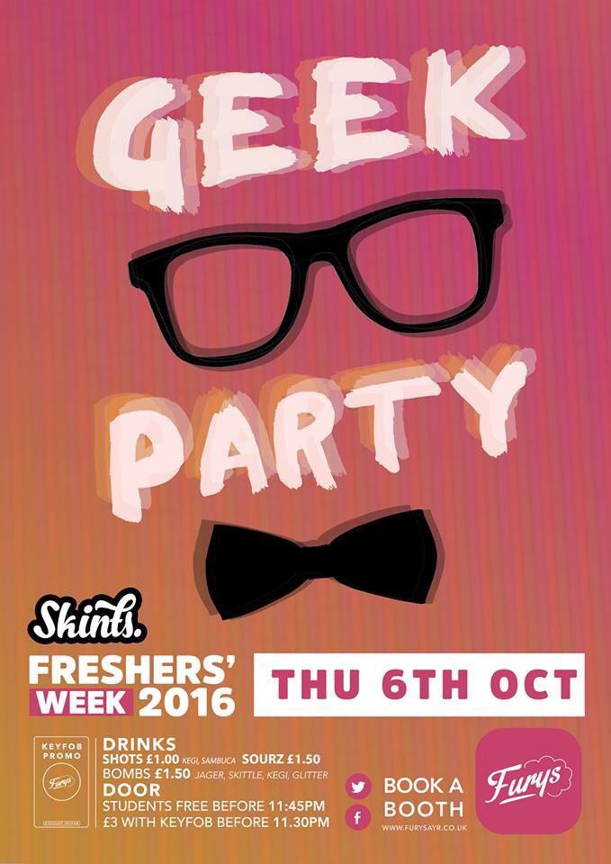 Printhouseayr's tweet image. THIS THURSDAY!!

It&apos;s return of the #GEEKS🤓# 

#FRESHERS2016