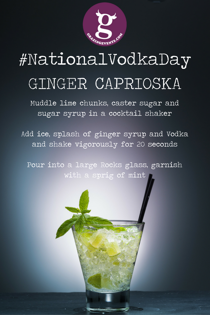 Grazing_Events's tweet photo. Celebrate #nationalvodkaday with our #Ginger #Caprioska cocktail #cocktailsbyblake #lime #vodka #eventprofs #LondonCocktailWeek #cocktail https://t.co/cGlGzXNp4y