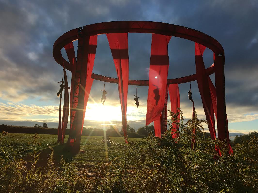 sesqui2017's tweet photo. When you see these silk dancers perform at sunrise, it will take your breath away. #SESQUI2017 #Horizon #Canada150 #Sunrise #silkdancing https://t.co/Z0k4RrgSGs